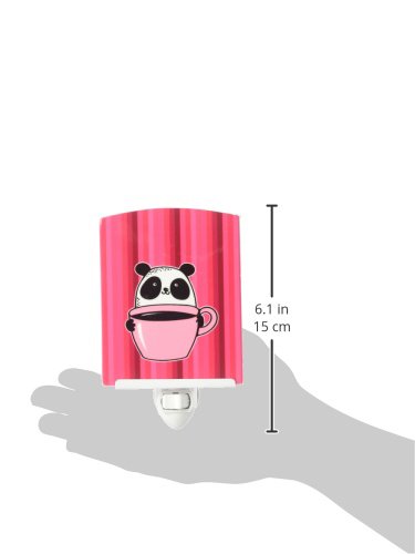 Caroline's Treasures BB7038CNL Panda Bear Coffee Ceramic Night Light Compact, UL-Certified, Ideal for Bedroom, Bathroom, Nursery, Hallway, Kitchen, 6x4x3, Multicolor