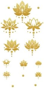 SUPERDANT Lotus Wall Stickers 57PCS Polka Dots Wall Decals Golden Lotus Window Clings Self Adhesive Wall Art Decals Flora Wall Stickers Murals Living Kids Room Decor Art DIY Gift