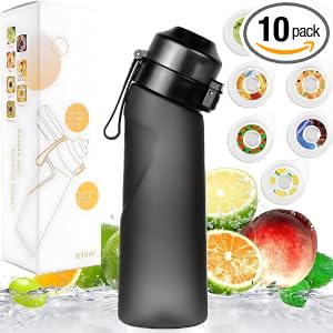 Air Water Bottle With 7Flavor Pods, BPA FREE, Air Water Bottle, Tritan, Water Bottle 650 ML, Sports Water Bottle (grey), MUM001