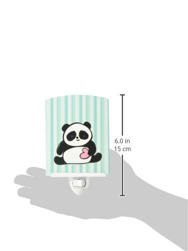 Caroline's Treasures BB7040CNL Panda Bear Love Ceramic Night Light Compact, UL-Certified, Ideal for Bedroom, Bathroom, Nursery, Hallway, Kitchen, 6x4x3, Multicolor