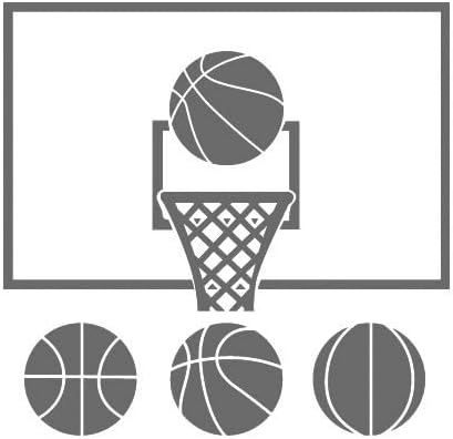 Basketball Stickers Boy Room Decoration Basketball Hobby Wall Decal Design Basketball Pattern Wall Decal Sports Art Decor Wall Mural Black 18 X 15 in