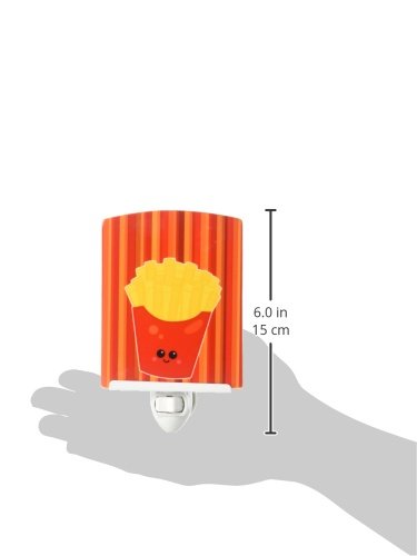 Caroline's Treasures BB7050CNL French Fries Face Ceramic Night Light Compact, UL-Certified, Ideal for Bedroom, Bathroom, Nursery, Hallway, Kitchen, 6x4x3, Multicolor