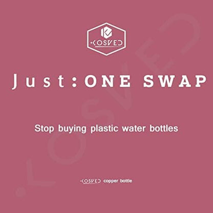 Pure Copper Jasmine Antique Water Bottle: A Premium Design Bottle with Ayurvedic Health Benefits, (800ml / 27oz)