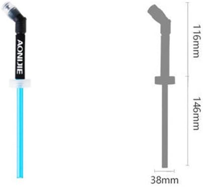 AONIJIE 2 Pcs Sports Collapsible Water Bottle BPA Free + 2 Pcs Replacement Straws Lid - TPU Soft Drink Water Kettle Foldable Flask for Hiking Bicycling Running Climbing (XZ02)