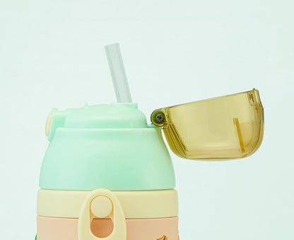 Skater SSPV4 Stainless Steel Children's Water Bottle, 12.8 fl oz (380 ml), Drinking Straw, 3D, My Neighbor Totoro, Diluted Color, Ghibli