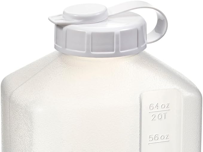 2-Quart (64 fl. oz) Water Bottle Refrigerator Shaker Bottle, Pitcher, Bottle, Engraved Measurements, Mixer Bottle, Leak Resistance, Dishwasher Safe, BPA Free, with Easy-Pour Spout