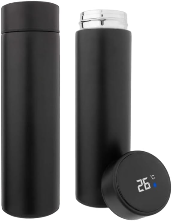 LIQUID WATER BOTTLE, 40oz Stainless Steel Water Bottle with Time Display and Leak-Proof Flip Top, Motivational Quote for Fitness, Gym, Work, Travel (Black) (Black), large