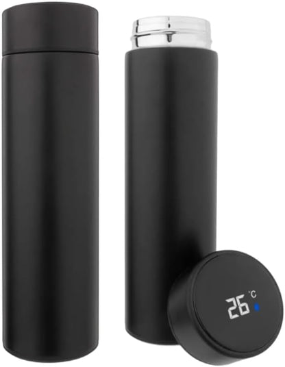 LIQUID WATER BOTTLE, 40oz Stainless Steel Water Bottle with Time Display and Leak-Proof Flip Top, Motivational Quote for Fitness, Gym, Work, Travel (Black) (Black), large