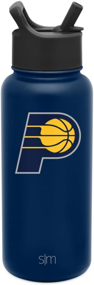 Simple Modern Officially Licensed NBA Water Bottle with Straw Lid Insulated Stainless Steel Thermos Gift | Summit Collection | 32oz