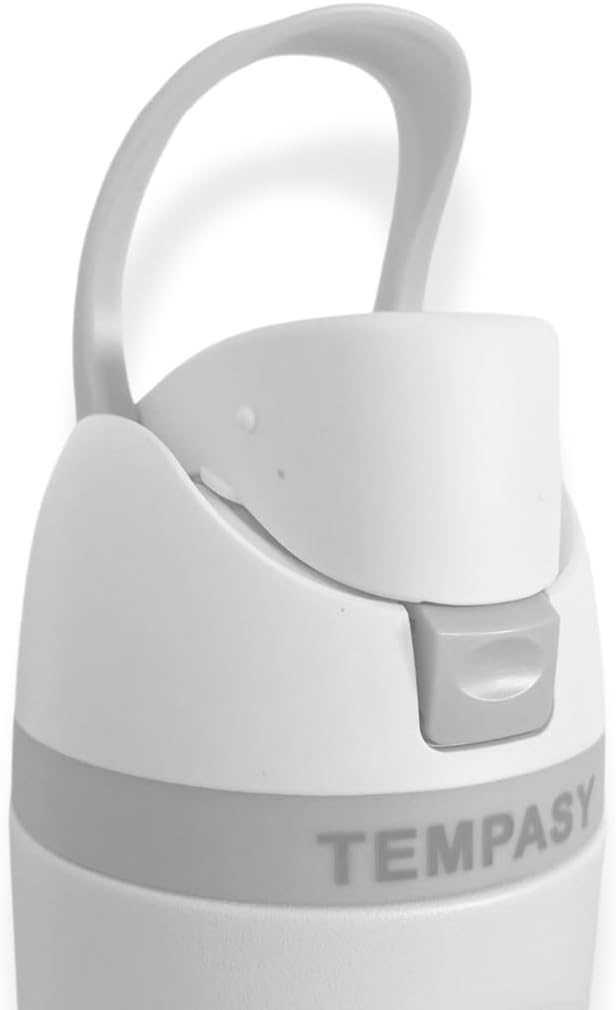 Premium Stainless Steel Water Bottle – Leak-Proof, BPA-Free with Straw and Grip – perfect for Travel, Sport, Gym and Outdoor Adventures.(White, 20 Oz)