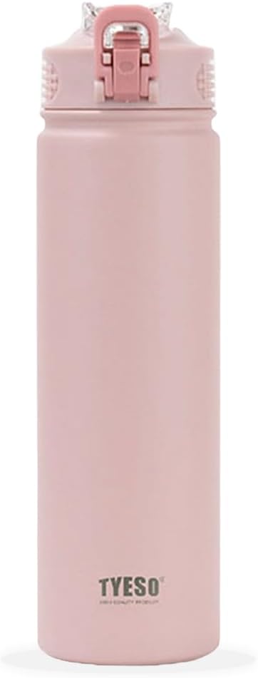 Water Bottle with Carrying Handle Lid | Insulated Stainless Steel Thermos | Travel Water Bottles for Gym & Sports | Leak Proof & BPA Free | All Day Collection | 25oz (Pink)