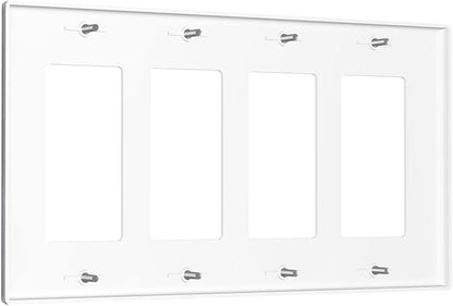 Cute Baby Panda Light Switch Cover Wall Plate Decorative 4 Gang Quad Rocker Covers Blue for Kitchens Farmhouses Playrooms Bathrooms Bedrooms 4.5 x 8 in