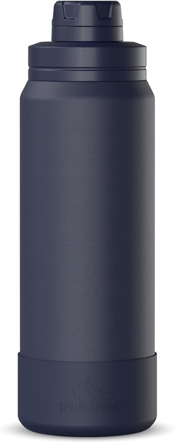 Hydrapeak 26oz Sport Insulated Water Bottle with Chug Lid, Leak & Spill Proof, Keeps Drinks Cold for 24 Hours, Hot for 12 Hours, Premium Stainless Steel Water Bottles (26oz, Navy)