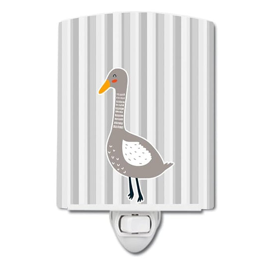 Caroline's Treasures BB6749CNL Grey Goose Ceramic Night Light Compact, UL-Certified, Ideal for Bedroom, Bathroom, Nursery, Hallway, Kitchen, 6x4x3, Multicolor