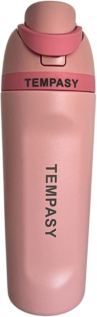 Premium Stainless Steel Water Bottle – Leak-Proof, BPA-Free with Straw and Grip – perfect for Travel, Sport, Gym and Outdoor Adventures.(Pink Rose, 20 Oz)