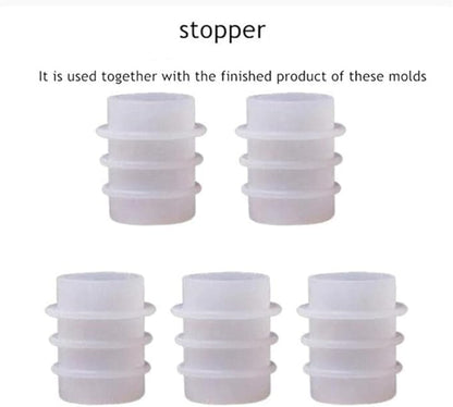 5pcs White Bottle Stopper Silicone Mold,Crystal Epoxy Wine Bottle Stopper Mold,Reusable Beverage Bottle Stoppers Silicone Molds(Cork Cover) Wine Stoppers and Pourers Wine Stoppers Bar and Wine Tools