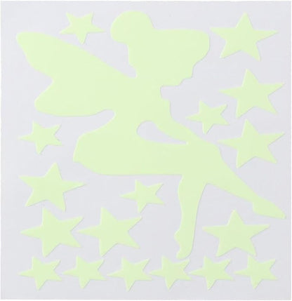 6Pcs Luminous Decorative Wall Stickers,Luminous Light Switch Decals Glow in The Dark,Magic Fairy Wall Stickers(Green Light)