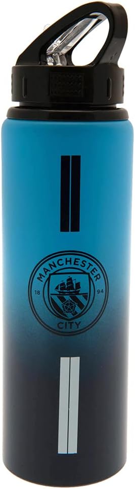 Manchester City F.C. Team Merchandise 750ml Aluminium Fade Bottle, Blue