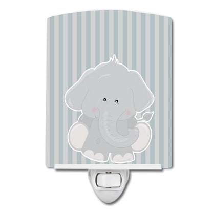 Caroline's Treasures BB8610CNL Elephant Al Ceramic Night Light Compact, UL-Certified, Ideal for Bedroom, Bathroom, Nursery, Hallway, Kitchen, 6x4x3, Multicolor