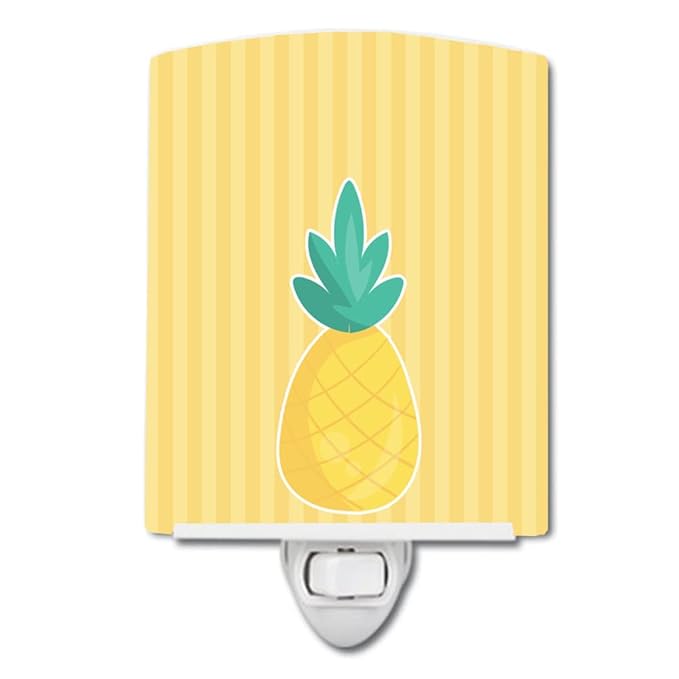 Caroline's Treasures BB8770CNL Pineapple #2 Ceramic Night Light Compact, UL-Certified, Ideal for Bedroom, Bathroom, Nursery, Hallway, Kitchen, 6x4x3, Multicolor