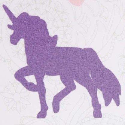 Amazon Basics Kid's Easy Care Microfiber Bed-in-a-Bag 7-Piece Bedding Set, Full/Queen, Purple Unicorns, Solid & Printed