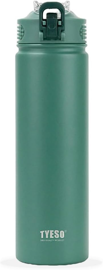 TYESO Water Bottle with Carrying Handle Lid | Insulated Stainless Steel Thermos | Travel Water Bottles for Gym & Sports | Leak Proof & BPA Free | All Day Collection | 25oz (Mint)