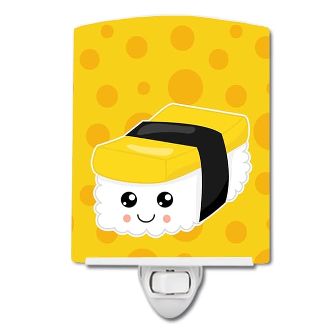 Caroline's Treasures BB8809CNL Sushi Sashimi #2 Ceramic Night Light Compact, UL-Certified, Ideal for Bedroom, Bathroom, Nursery, Hallway, Kitchen, 6x4x3, Multicolor