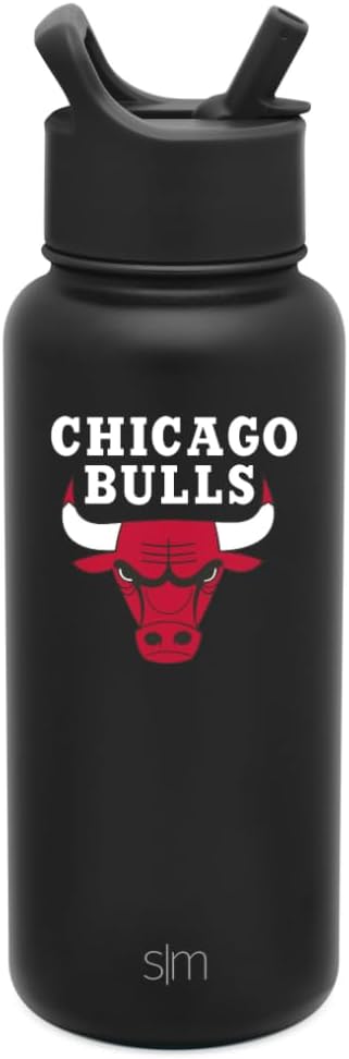 Simple Modern Officially Licensed NBA Water Bottle with Straw Lid Insulated Stainless Steel Thermos Gift | Summit Collection | 32oz