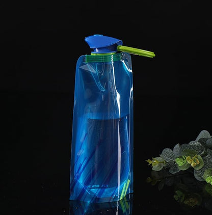 2pcs Collapsible Water Bottles Reusable Leakproof Water Bags for Outdoor Sports Camping Traveling Biking Drinking