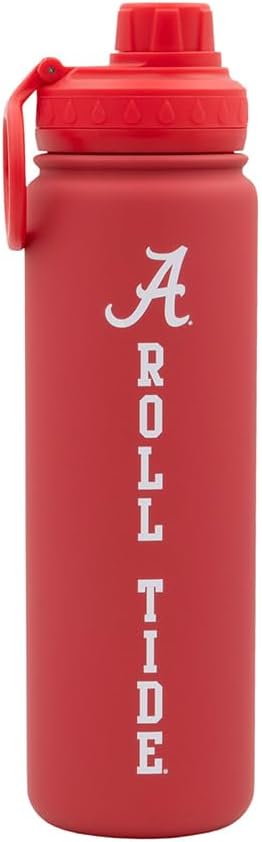 Alabama Roll Tide Water Bottle - Red Double Walled Stainless Steel 24 oz Keeps Drinks Cold or Hot