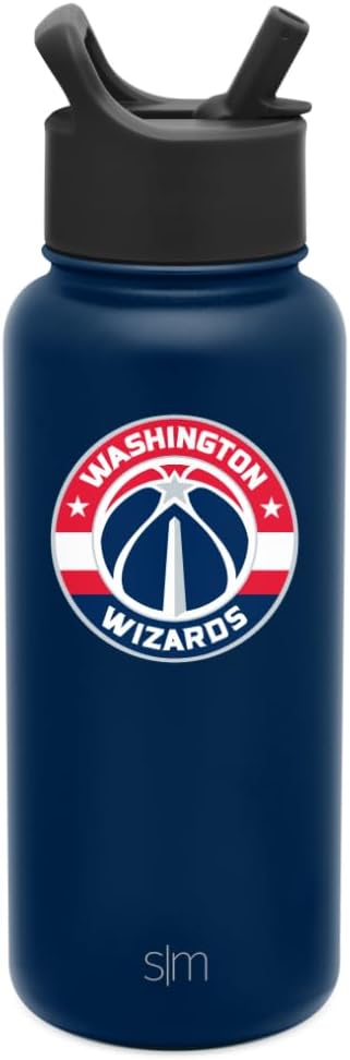 Simple Modern Officially Licensed NBA Water Bottle with Straw Lid Insulated Stainless Steel Thermos Gift | Summit Collection | 32oz