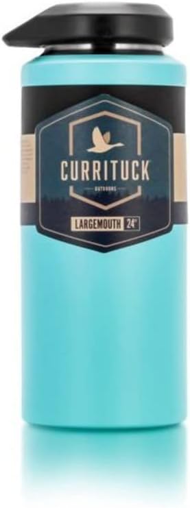 Camco Currituck Wide Mouth Seafoam Blue 24 oz. Water Bottle - BPA Free, Keeps Drink's Temperature For Hours, Great for Outdoor Activities (51945)