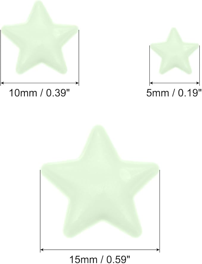 MECCANIXITY Glow in The Dark Stars Decals Decor Green Wall Stickers for Ceiling Bedroom Bedding Room 3 Set