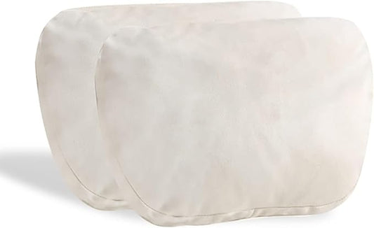 2Pcs Car Neck Pillows for headrests,for Travel Interior Accessories and Suede Support Head Pillows，Balance Neck Pillow Designed to Relieve Neck Pain and Muscle Tension.（White）