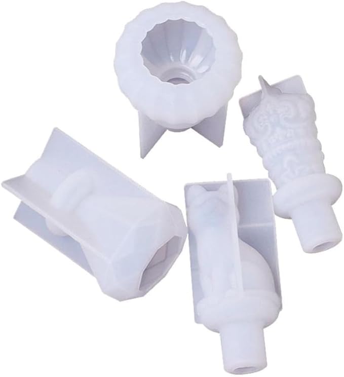 5pcs White Bottle Stopper Silicone Mold,Crystal Epoxy Wine Bottle Stopper Mold,Reusable Beverage Bottle Stoppers Silicone Molds(Cork Cover) Wine Stoppers and Pourers Wine Stoppers Bar and Wine Tools