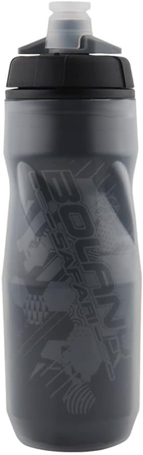 Bottle Sport Squeeze Insulated Water Bottle 20 oz BPA-Free, Sport Bike Squeeze Bottle (Black gray-20oz)
