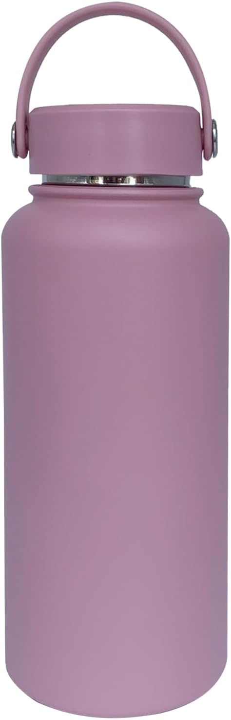 32oz Insulated Water Bottle ，Stainless Steel Sports Water Cup Flask with 2 Lids, Wide Mouth Travel Thermal Mug,Outdoor Sports Bottle（Jelly Purple）