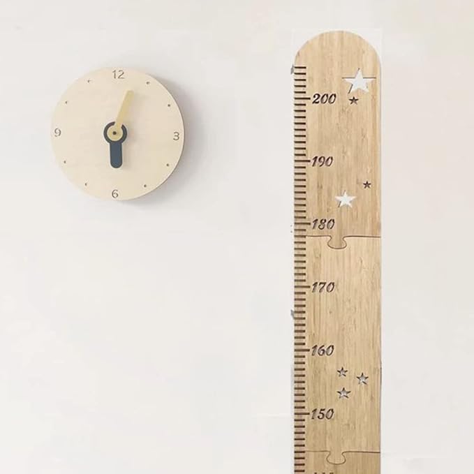 Wooden Wall Growth Chart, Kids Height Wall Chart Natural Schoolhouse Ruler, Kids Measuring Chart for Wall, Kids Nursery Wall Decor & Room Hanging Wall Decor(Wood)