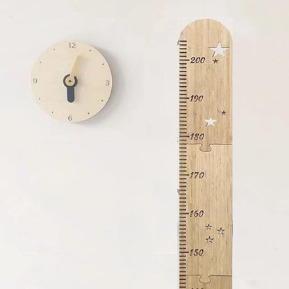 Wooden Wall Growth Chart, Kids Height Wall Chart Natural Schoolhouse Ruler, Kids Measuring Chart for Wall, Kids Nursery Wall Decor & Room Hanging Wall Decor(Wood)
