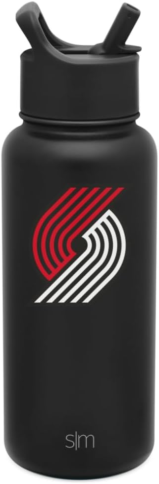 Simple Modern Officially Licensed NBA Water Bottle with Straw Lid Insulated Stainless Steel Thermos Gift | Summit Collection | 32oz