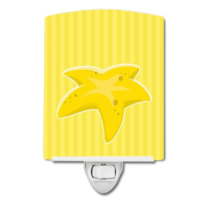 Caroline's Treasures BB8640CNL Starfish Ceramic Night Light Compact, UL-Certified, Ideal for Bedroom, Bathroom, Nursery, Hallway, Kitchen, 6x4x3, Multicolor