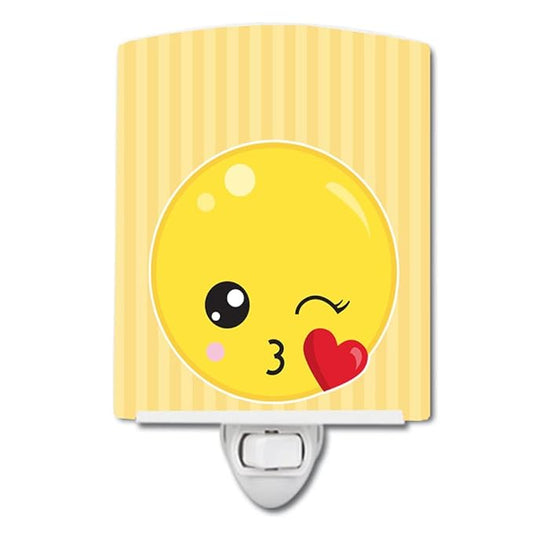 Caroline's Treasures BB8731CNL Kissy Face Ceramic Night Light Compact, UL-Certified, Ideal for Bedroom, Bathroom, Nursery, Hallway, Kitchen, 6x4x3, Multicolor