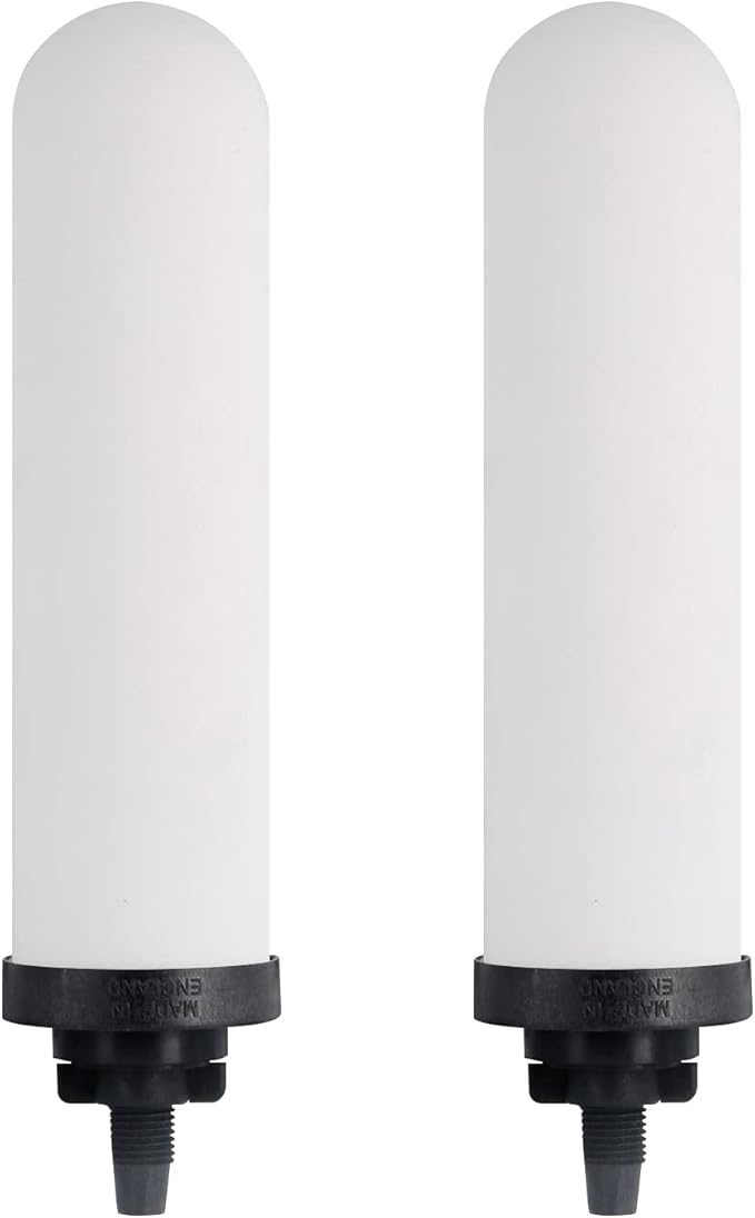 2PCS 7" Ceramic Filter, Replacement Filters Candle Activated Carbon for ProOne® Countertop Gravity Water Filter System, Household Water Bucket,Water Cooler Filtration Systems
