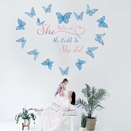 72Pcs 3D Butterfly Wall Decor 3 Sizes 3 Styles, Removable Butterfly Stickers Wall Decals, Butterfly Decorations Party Birthday Cake Decoration for Kids Nursery Wedding Bedroom Room(Mix-01)