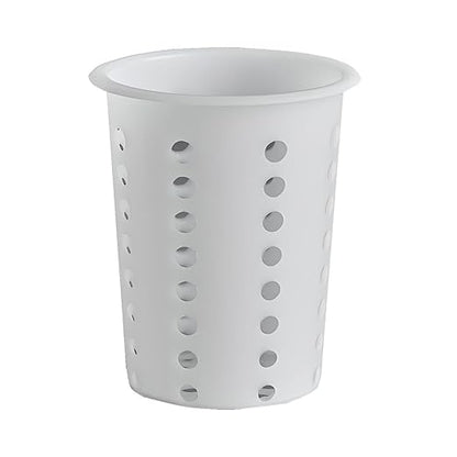 OCS Parts Perforated Utensil Drying Cups | White | Set of 3 | Plastic Flatware Holder Cylinders for Kitchen Counter Organization