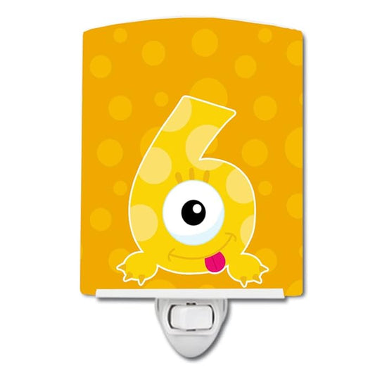 Caroline's Treasures BB8856CNL Monster Month 6 Ceramic Night Light Compact, UL-Certified, Ideal for Bedroom, Bathroom, Nursery, Hallway, Kitchen, 6x4x3, Multicolor