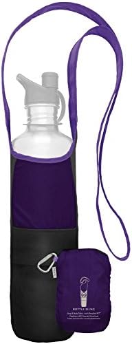 ChicoBag rePETe Water Bottle Sling w/Strap, Carabiner Clip, Built-In Pouch, & Convenient Pockets | Eco-Conscious | Perfect for Walks, Hikes, Outdoor Festivals | Amethyst (Pack of 2)