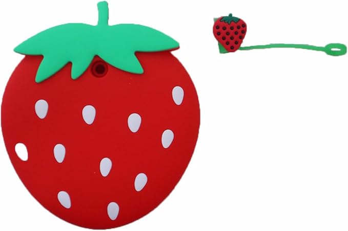 Lid Protective For 40 Oz Stanley Cup&Straw Cap,Stanley Cup Silicone Dust Cover,Stanley Cup Cute Accessories,Strawberry/Avocado/Pink Flower Design (Strawberry)