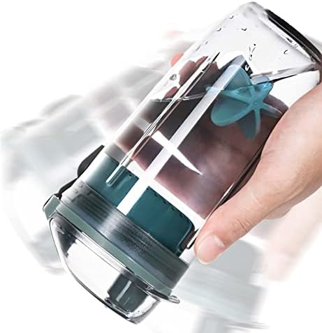 Protein Shaker Water Bottle BPA Free Drinking Bottle for Fitness Gym and Outdoor Sports Shaker Bottle with Lanyard, Green