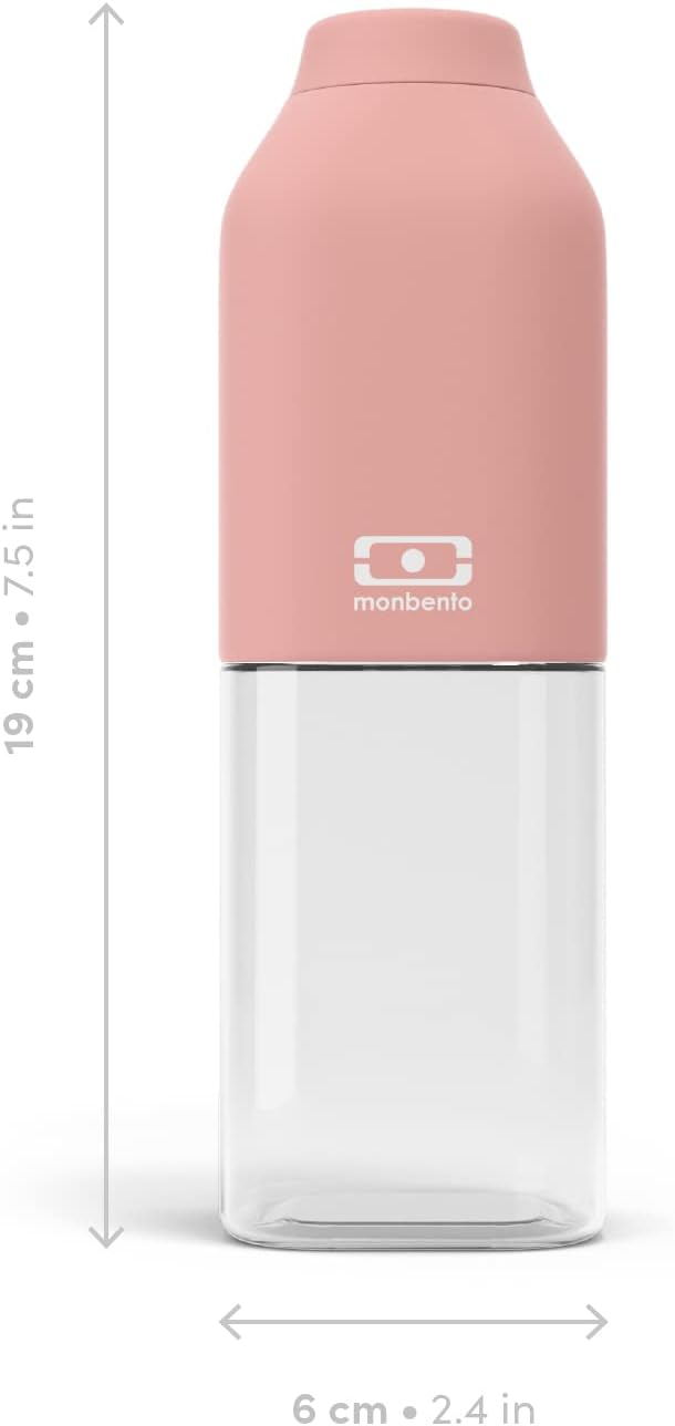 monbento - Water Bottle MB Positive M Flamingo 17 Oz - Leakproof Water Bottle Perfect for Work, Travel, Sport, or to Slip into a Handbag - BPA Free - Food Grade Safe - Pink